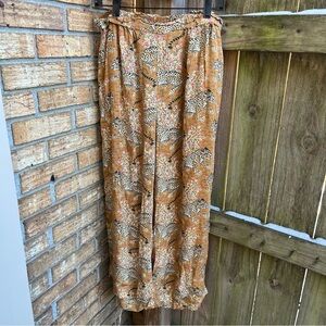 Printfresh Tan Botanical Leopard/Chhetah Pajama Pants
